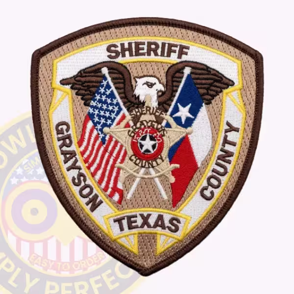 Grayson County Sheriff Patch with Eagle, Crossed Flags and Star Badge