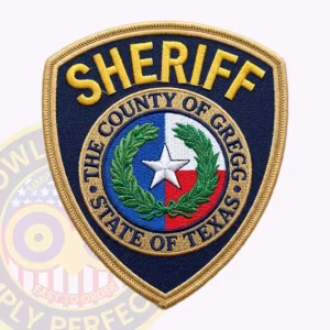 Gregg County Sheriff Patch with Texas Flag Seal and Wreath