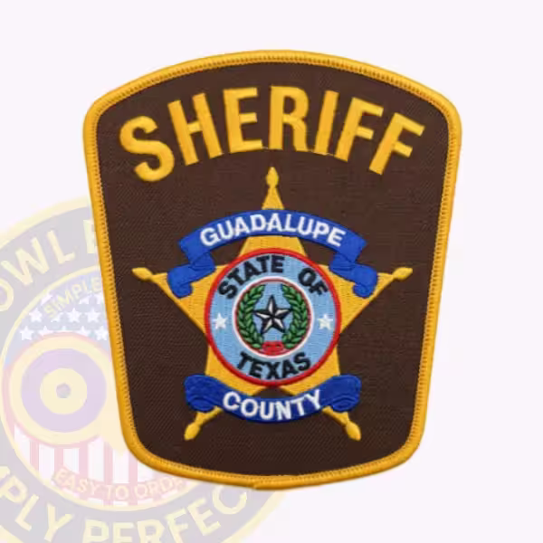 Guadalupe County Sheriff Patch with Royal Blue Banners on Gold Star
