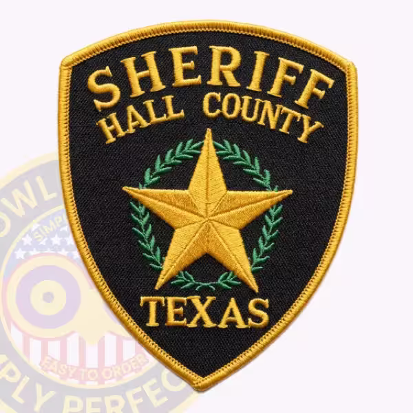 Hall County Sheriff Patch with Faceted Gold Star and Laurel Wreath