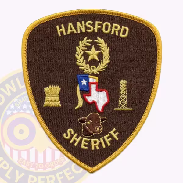 Hansford County Sheriff Patch with Wheat, Oil Derrick and Steer Head