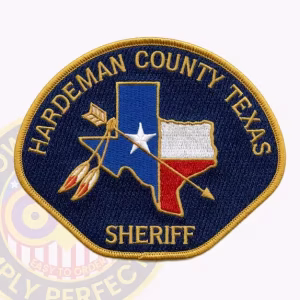 Hardeman County Sheriff Patch with Feathered Arrow Across Texas Map