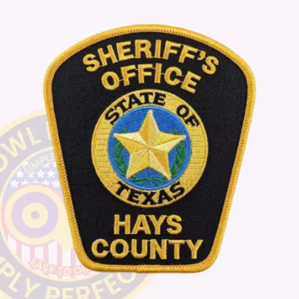 Hays County Sheriff Patch with State of Texas Ring and Gold Star
