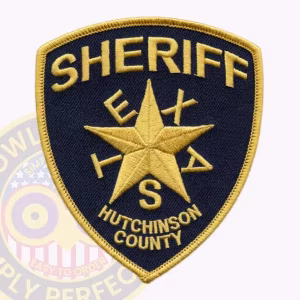 Hutchinson County Sheriff Patch with Gold Star Spelling TEXAS on Navy
