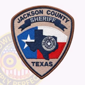 Jackson County Sheriff Patch with Navy Texas Map and Silver State Seal