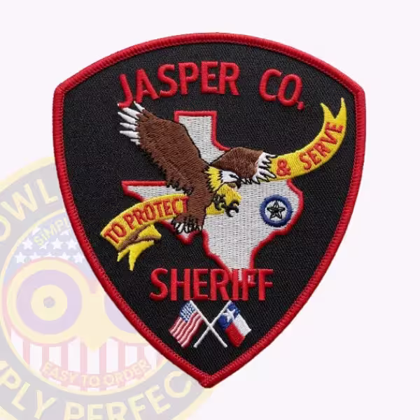 Jasper County Sheriff Patch with Eagle and Protect and Serve Banner