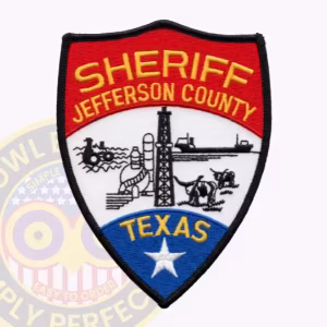 Jefferson County Sheriff Patch with Refinery, Derrick and Cargo Ship