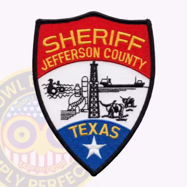 Jefferson County Sheriff Patch with Refinery, Derrick and Cargo Ship