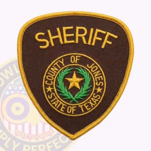 Jones County Sheriff Patch with County of Jones Seal on Brown Shield