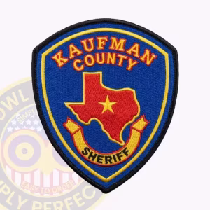 Kaufman County Sheriff Patch with U-Shaped Banner Under Red Texas Map