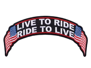 Live to ride rocker with an American flag