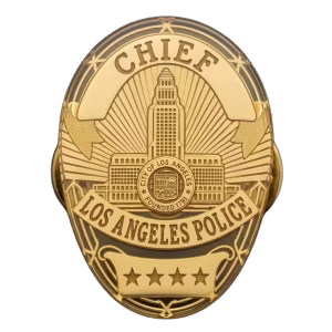 Custom Lapel Pins 4 Chief shield lapel pin with a tower emblem, acrylic version