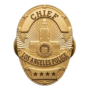 Custom Lapel Pins 33 Gold chief shield lapel pin with a tower and sunburst