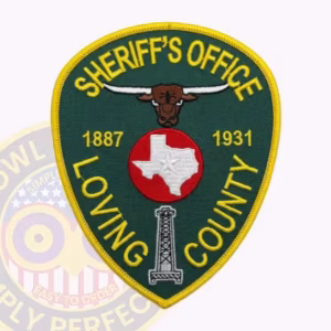 Loving County Sheriff Patch with Longhorn over Red Texas Disc