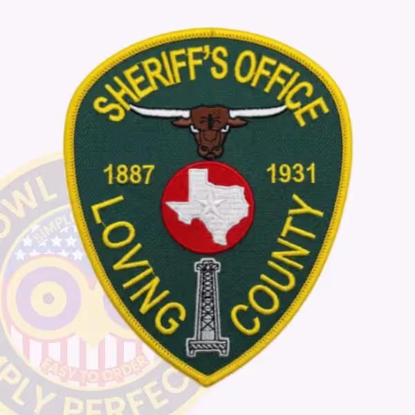 Loving County Sheriff Patch with Longhorn over Red Texas Disc