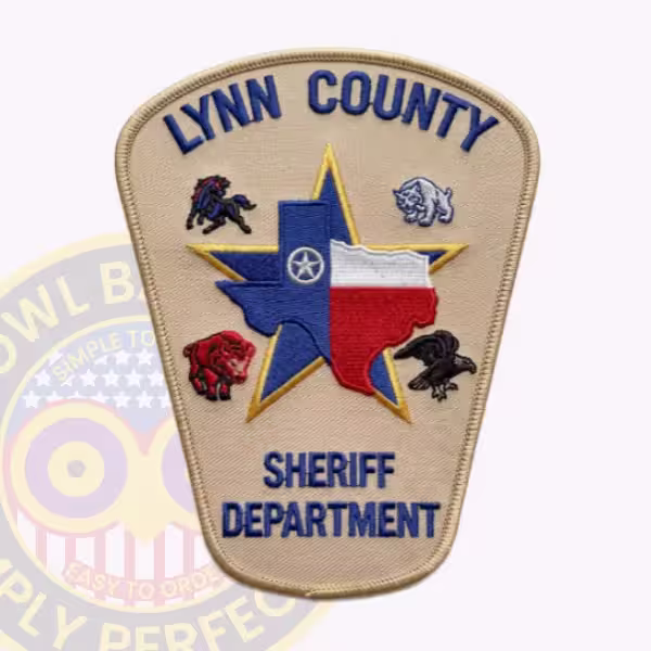 Lynn County Sheriff Patch with Navy Star, Texas Map and Four Animals