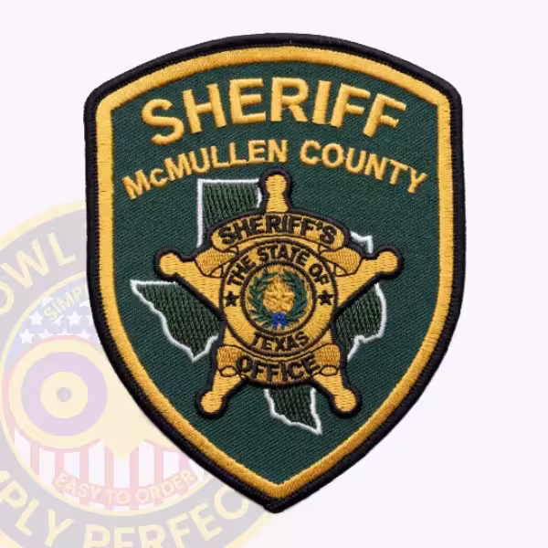 McMullen County Sheriff Patch with State of Texas Badge on Green Twill