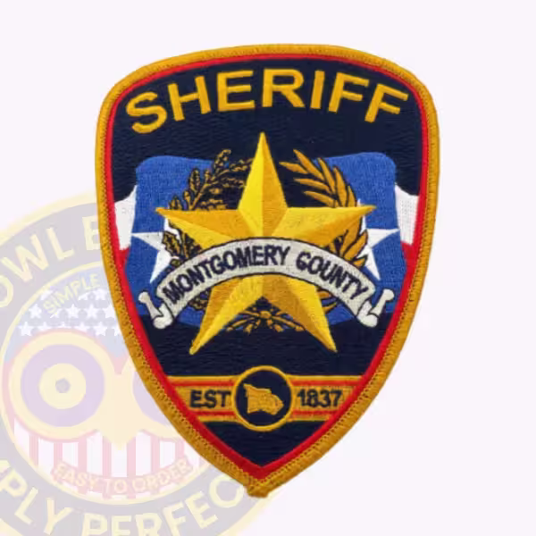 Montgomery County Sheriff Patch with Gold Star and EST 1837 Flag Disc
