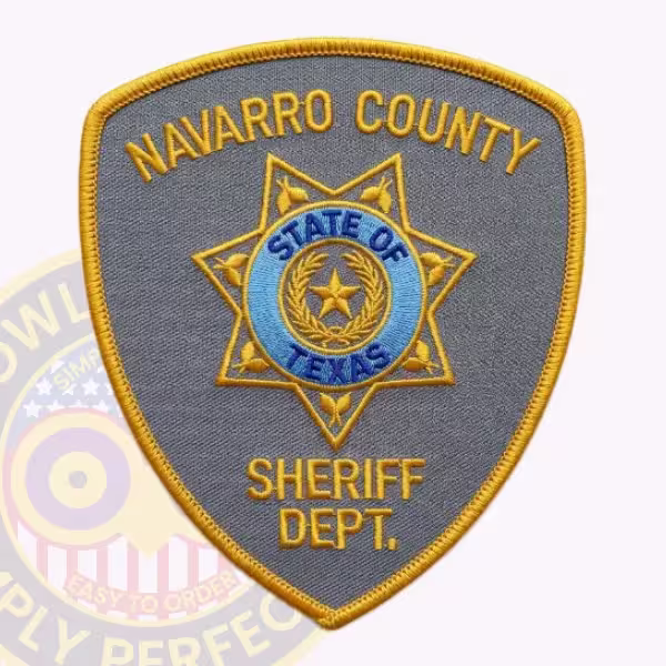Navarro County Sheriff Patch with Outlined Seven-Point Star on Gray