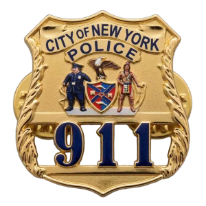 Custom Lapel Pins 30 Police shield lapel pin with full color printed figures and seal