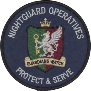 Round navy operations patch with a crowned griffin shield