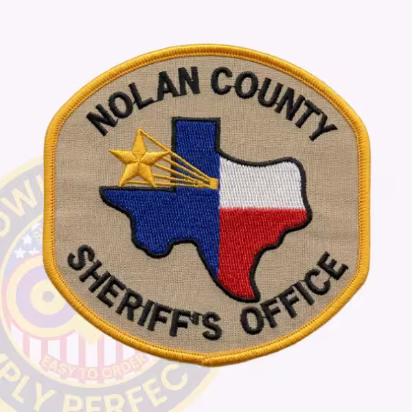 Nolan County Sheriff Patch with Streaming Gold Star over Texas Map
