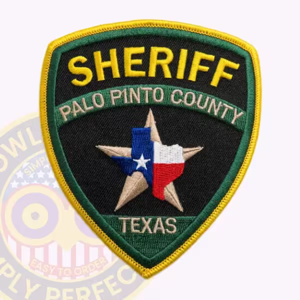 Palo Pinto County Sheriff Patch with Green Name Bands and Tan Star