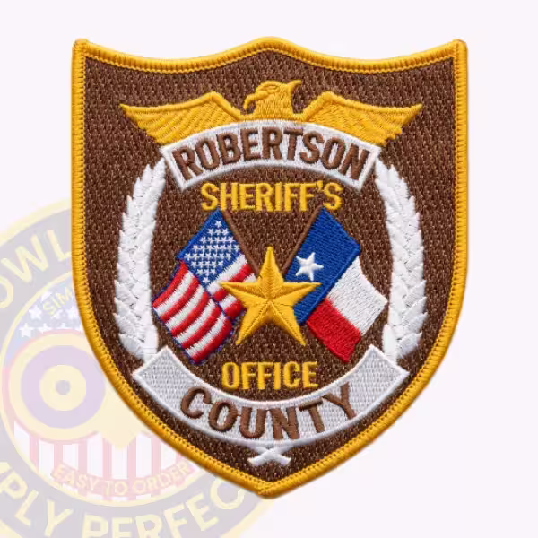 Robertson County Sheriff Brown Patch with Eagle Crest and White Wreath