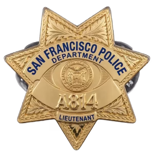 Custom Lapel Pins 8 Seven-point star police lapel pin, acrylic version