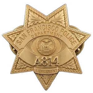 Custom Lapel Pins 38 Die cut seven-point star police lapel pin