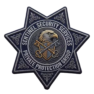Navy seven-point star security patch with an eagle and crossed keys
