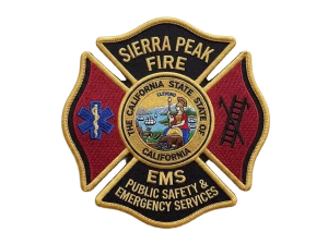 Black, gold and red fire EMS patch