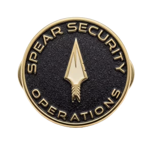 Custom Lapel Pins 15 Hard enamel lapel pin with a polished gold spear on black
