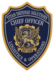 Navy chief officer security patch with a gold griffin and gear