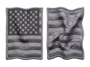 Subdued wavy split American flag patch