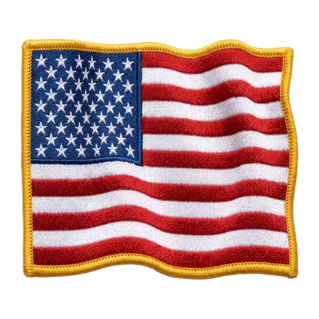 Wavy American flag patch