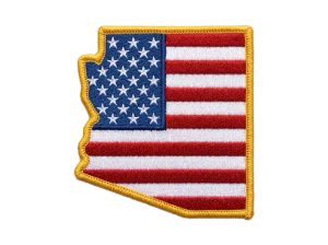 American flag patch in the shape of Arizona