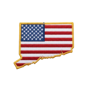 American flag patch in the shape of Connecticut