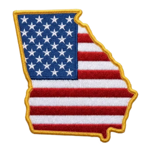 American flag patch in the shape of Georgia
