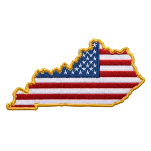 American flag patch in the shape of Kentucky