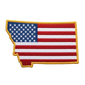 American flag patch in the shape of Montana