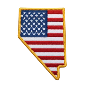 American flag patch in the shape of Nevada