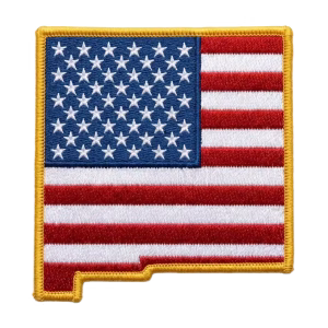 American flag patch in the shape of New Mexico