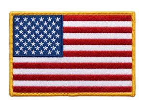 American flag patch inside the Owl Badges TruePatch Designer browser preview