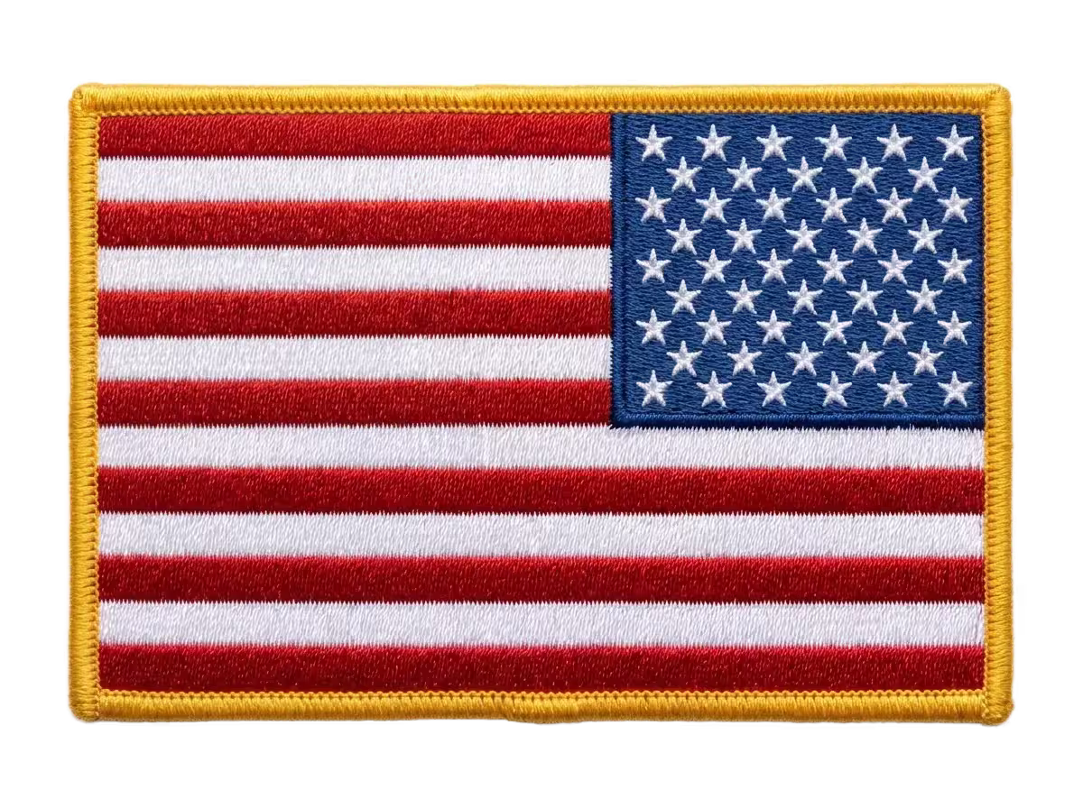 Reversed field American flag patch