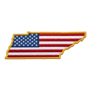 American flag patch in the shape of Tennessee