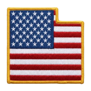 American flag patch in the shape of Utah
