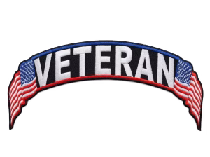 Veteran rocker with an American flag