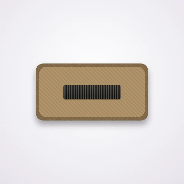 Lieutenant Patches 29 Illustration of a small subdued lieutenant bar patch for a cap in black thread on coyote tan